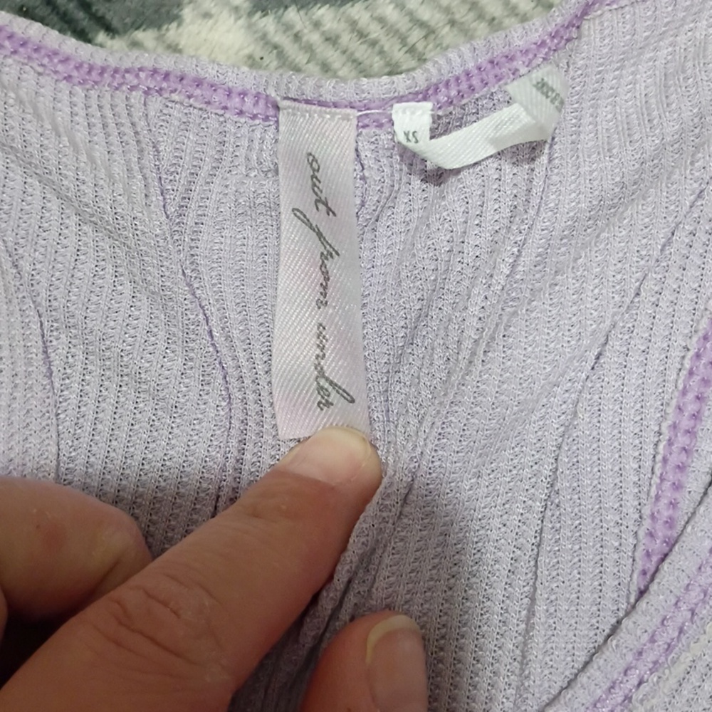 Urban Outfitters Lavender Ruffle Ribbed Racerback Tank Size Xs-0569 - Picture 2 of 3